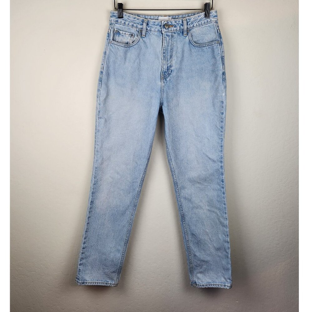GANNI Swigy Light Wash High Rise Straight Leg Jeans Organic Cotton sz 29